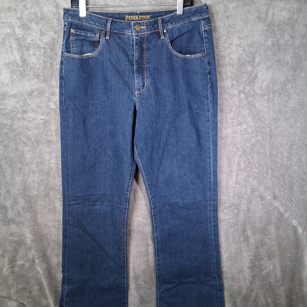Pendleton Women's Jeans Size 18 Tall Blue High-Rise Straight Fit Stretchable